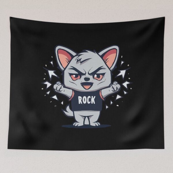 Item preview, rocker dog singing happy designed and sold by Joncasmiart.