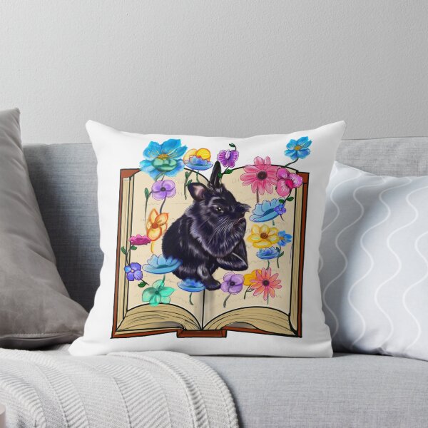 Item preview, Bookish bookworm reading bunny rabbit - Book lover with flowers designed and sold by Artonmytee.