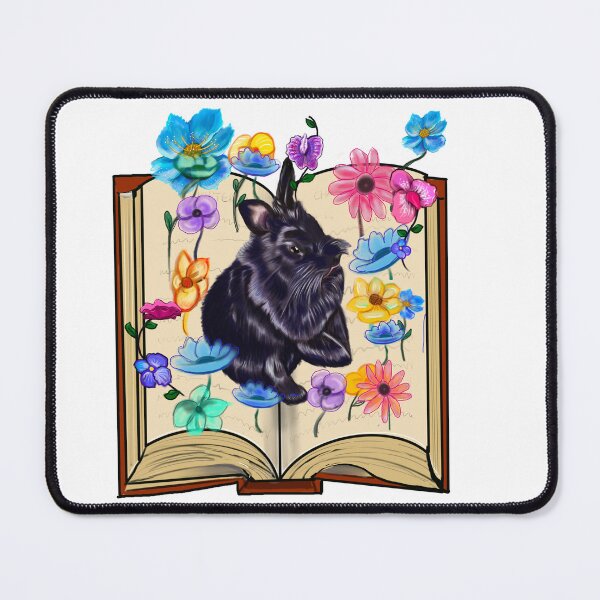 Item preview, Bookish bookworm reading bunny rabbit - Book lover with flowers designed and sold by Artonmytee.