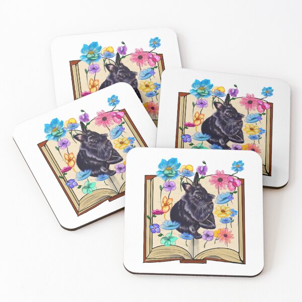 Item preview, Bookish bookworm reading bunny rabbit - Book lover with flowers designed and sold by Artonmytee.
