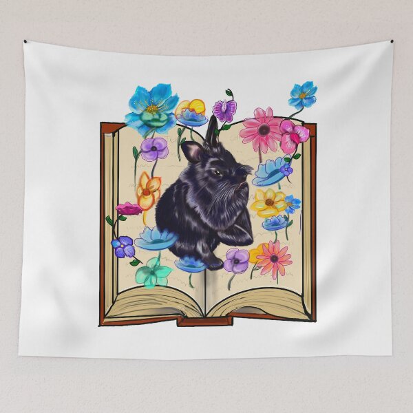 Item preview, Bookish bookworm reading bunny rabbit - Book lover with flowers designed and sold by Artonmytee.