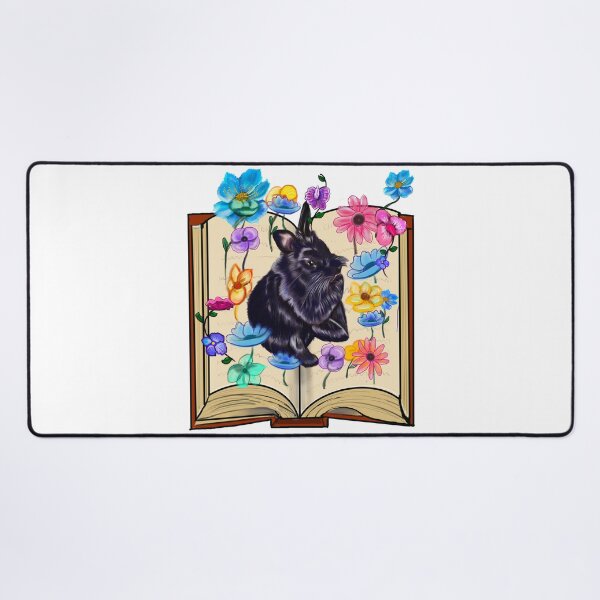Item preview, Bookish bookworm reading bunny rabbit - Book lover with flowers designed and sold by Artonmytee.