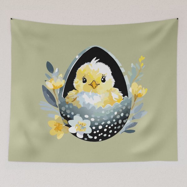 Item preview, cracked easter egg with a fluffy baby chick designed and sold by Firas Aljazzar.