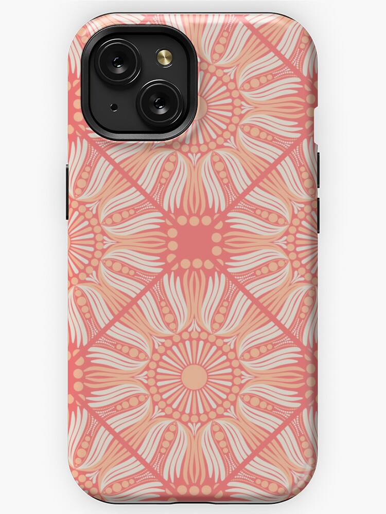 iPhone Case, Peaches and Cream Dot Mandala Diamond Tile designed and sold by Triplicate Limited