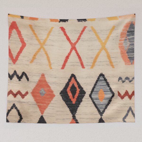 Item preview, Moroccan Berber Rug Design No.52 - Multicolor, Ivory White designed and sold by Zoltan Ratko.