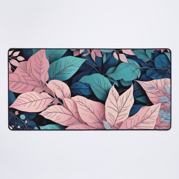 Item preview, Pink Blue Leaves Cottagecore Seamless Pattern designed and sold by momosstyle.