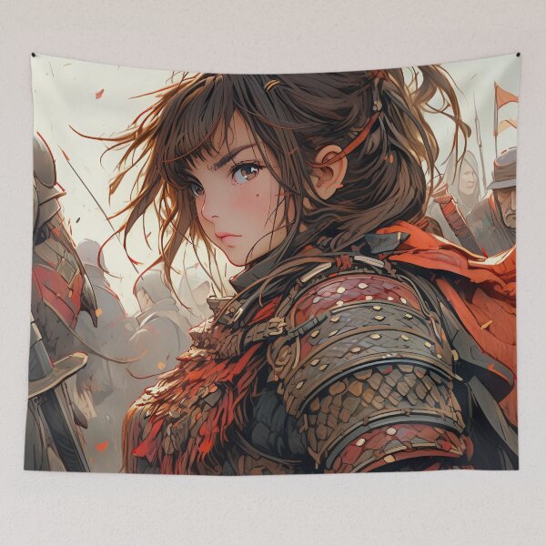 Item preview, Fierce Epic Fantasy Warrior Anime Girl designed and sold by bubblegoth.