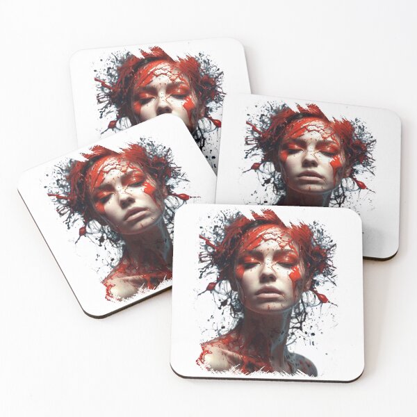 Item preview, Close-up portrait of beautiful woman with creative art   with paint splash designed and sold by AiPoliviosArt.
