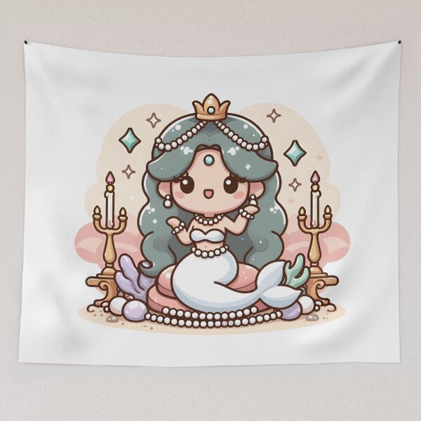 Item preview, Kawaii Enchanting Siren: Sporting A Pearl Necklace designed and sold by CanvasCutie.