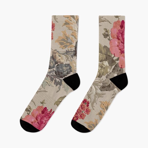 Item preview, Beige Red Flowers Cottagecore Seamless Pattern designed and sold by momosstyle.