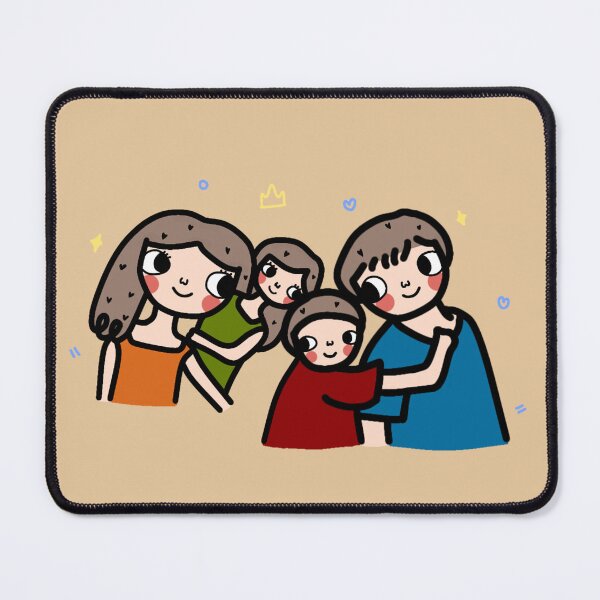 Item preview, Happy together. Portrait of cheerful multiracial family of four - mom, dad, son and toddler daughter looking to each other and laughing. designed and sold by olivepine69.