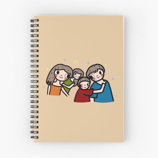 Item preview, Happy together. Portrait of cheerful multiracial family of four - mom, dad, son and toddler daughter looking to each other and laughing. designed and sold by olivepine69.