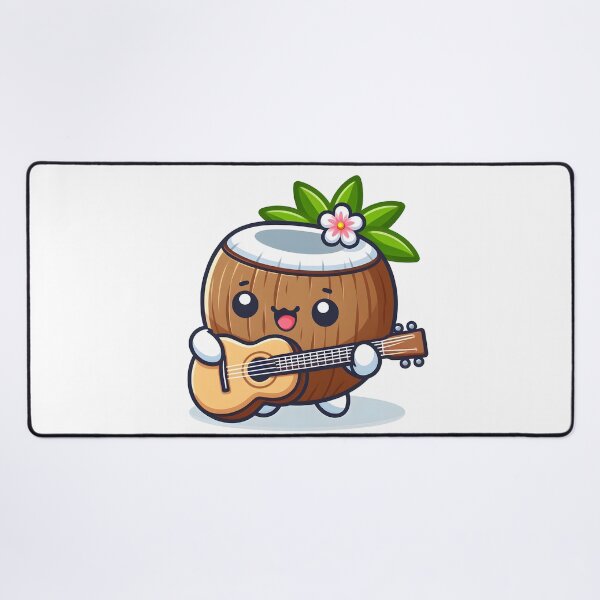 Aperçu de l'œuvre Kawaii Noix de Coco : Guitare créée et vendue par CanvasCutie.