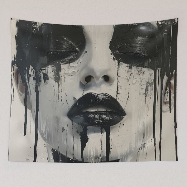 Item preview, Dripping paint edgy human face print designed and sold by dcrc.