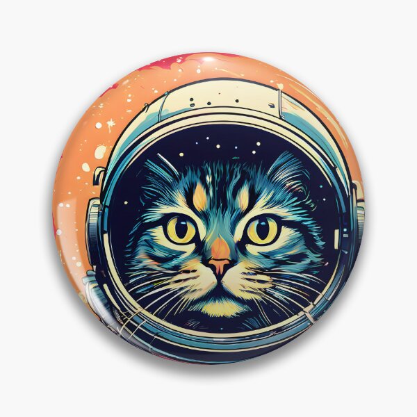 Item preview, Gato espacial, gato astronauta con fondo colorido. designed and sold by DesireeVDA.