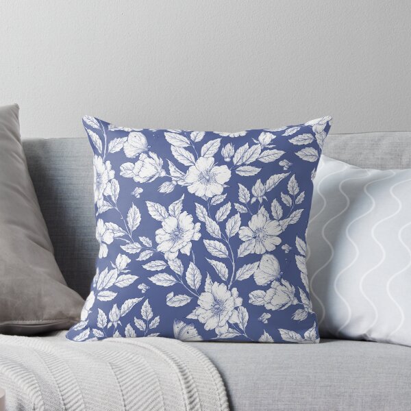Item preview, Wild Roses on blue designed and sold by Theodora Gould.