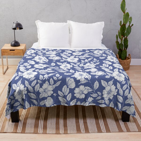 Item preview, Wild Roses on blue designed and sold by Theodora Gould.