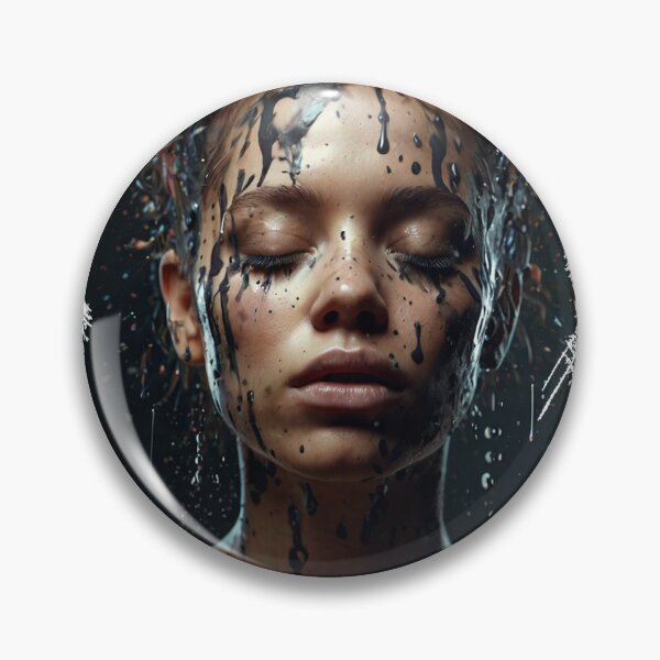 Item preview, Close-up portrait of beautiful woman with creative art with paint splash designed and sold by AiPoliviosArt.