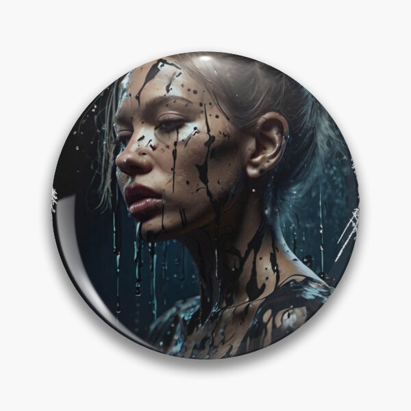 Item preview, Close-up portrait of beautiful woman with creative art with paint splash designed and sold by AiPoliviosArt.