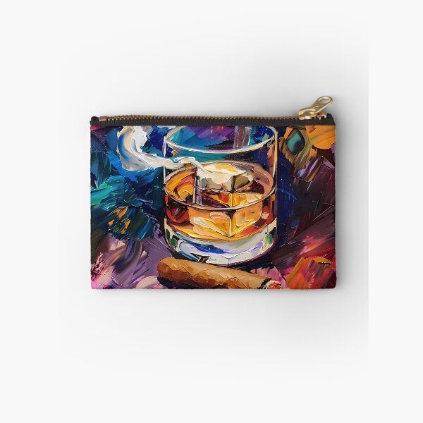 Artikelvorschau, Dynamische Eleganz – Lebendiger Kubismus, Fauvismus und Impressionismus in Whiskyglas, brennender Zigarre und Rauch entworfen und verkauft von OlfactoART Studio.