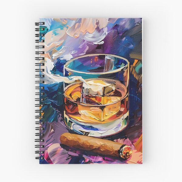 Artikelvorschau, Dynamische Eleganz – Lebendiger Kubismus, Fauvismus und Impressionismus in Whiskyglas, brennender Zigarre und Rauch entworfen und verkauft von OlfactoART Studio.