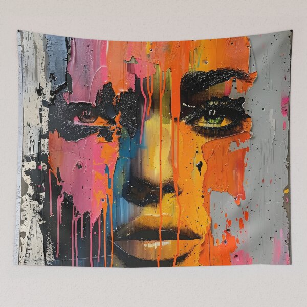 Item preview, dripping paint edgy human face print designed and sold by dcrc.