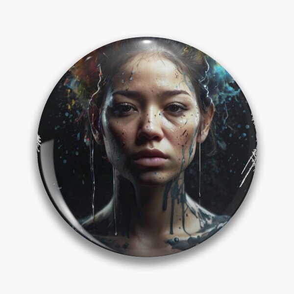 Item preview, Close-up portrait of beautiful woman with creative art with paint splash designed and sold by AiPoliviosArt.