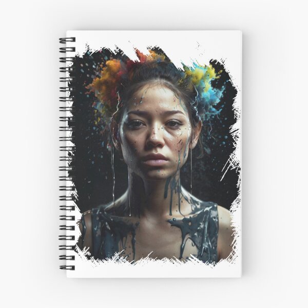 Item preview, Close-up portrait of beautiful woman with creative art with paint splash designed and sold by AiPoliviosArt.