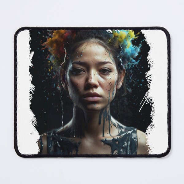 Item preview, Close-up portrait of beautiful woman with creative art with paint splash designed and sold by AiPoliviosArt.