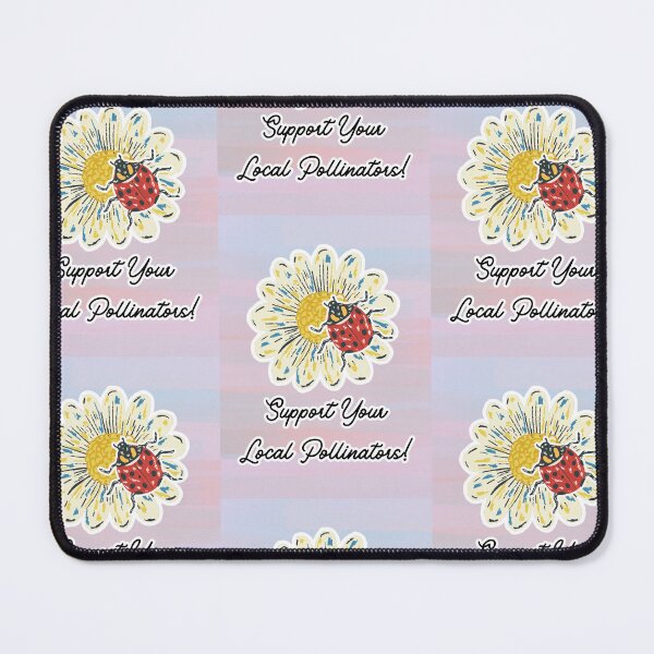 Item preview, Support Your Local Pollinators Ladybug and Flower Design designed and sold by CarefulCreation.