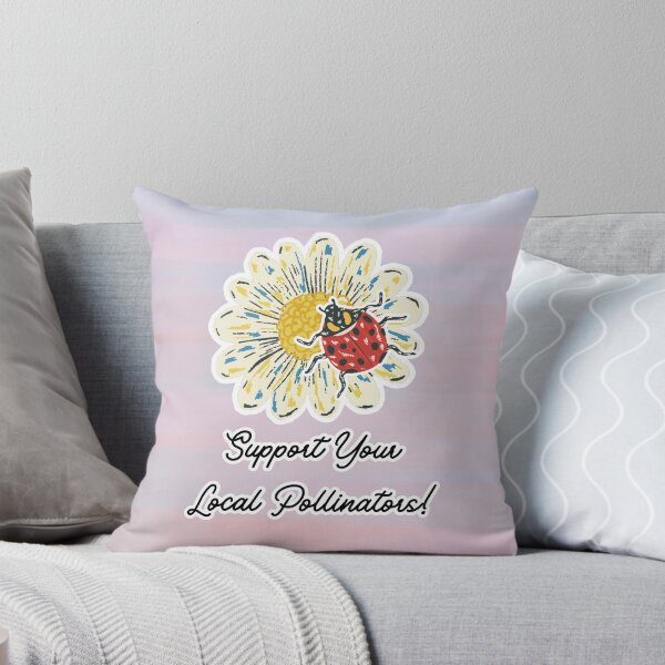 Item preview, Support Your Local Pollinators Ladybug and Flower Design designed and sold by CarefulCreation.