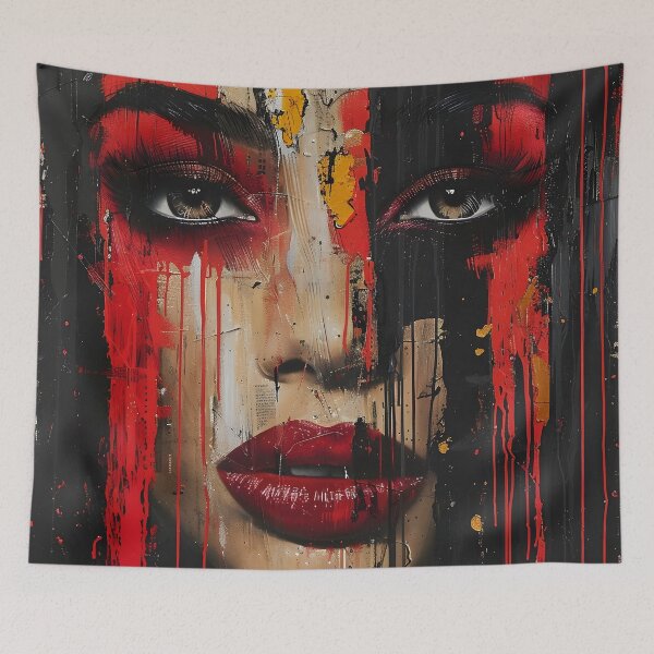Item preview, dripping paint edgy human face print designed and sold by dcrc.
