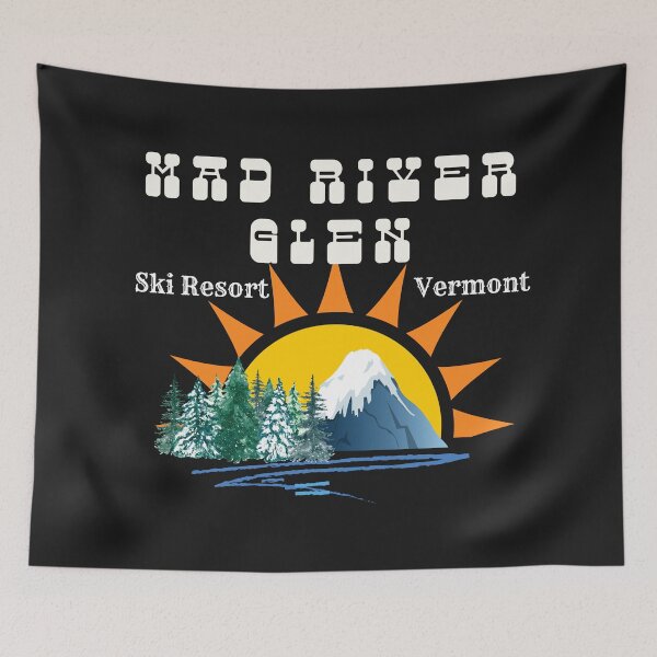 Item preview, Mad River Glen, Vermont U.S.A. White text. Gift Ideas For The Ski Enthusiast. designed and sold by LindaLG.