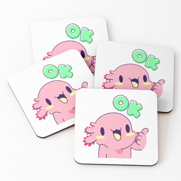 Item preview,  animals, animal, cute, cartoon, funny, ocean, amphibian, aquatic, axolotl, ok, designed and sold by Moad Fahim.