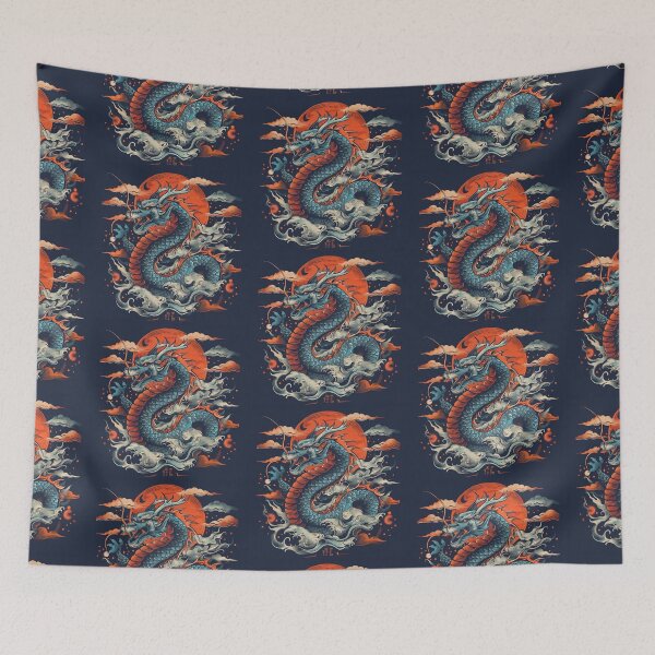 Item preview, Blue-Orange Chinese Lunar New Year Dragon  designed and sold by BandA-Merch.