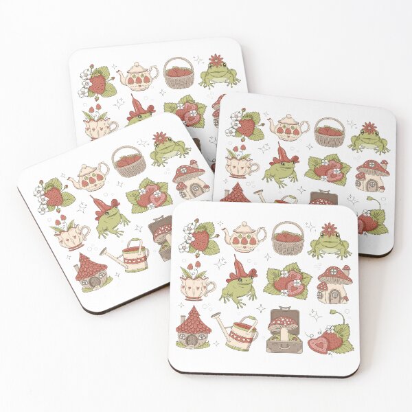 Item preview, Cottagecore Strawberry Frog designed and sold by Fairymeshop.