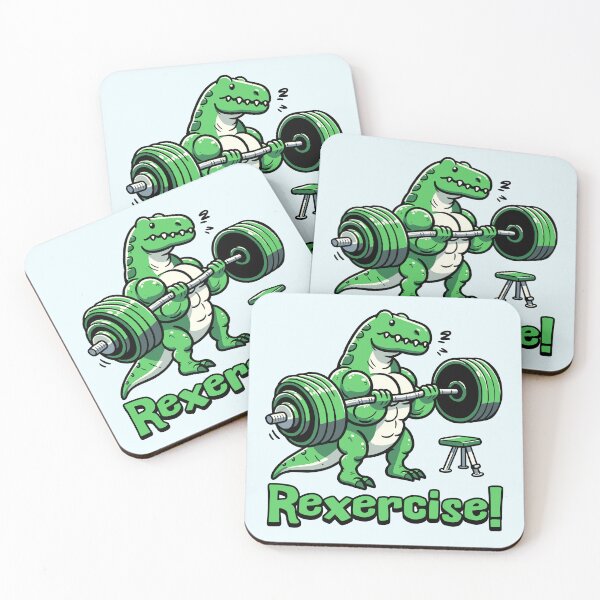 Item preview, Rexercise! Cute Weightlifting Dinosaur Pun designed and sold by PMCreative.