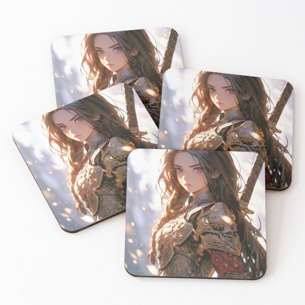 Item preview, Fierce Elegant Fantasy Warrior Anime Girl designed and sold by bubblegoth.