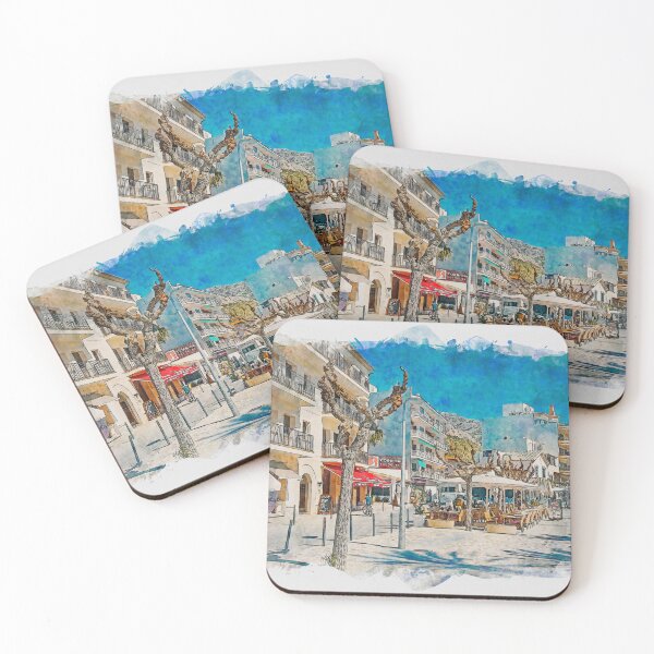 Item preview, Puerto Pollensa Mallorca Watercolour Effect designed and sold by GG WALL ART.