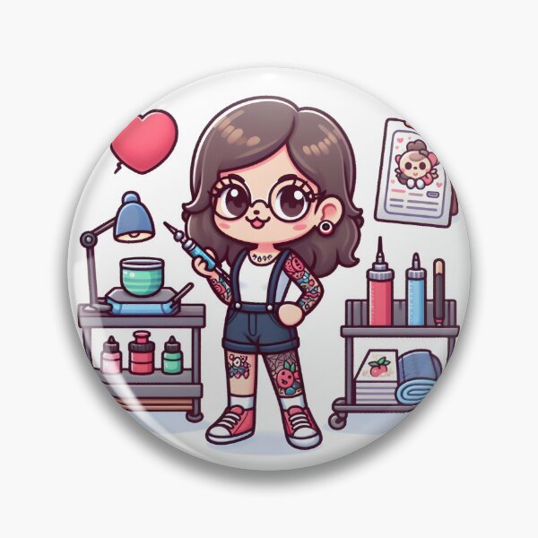 Item preview, Kawaii Tattoo Artist: Wearing Tattoo-Themed Sneakers designed and sold by CanvasCutie.