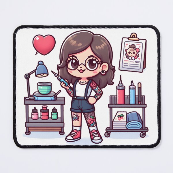 Item preview, Kawaii Tattoo Artist: Wearing Tattoo-Themed Sneakers designed and sold by CanvasCutie.