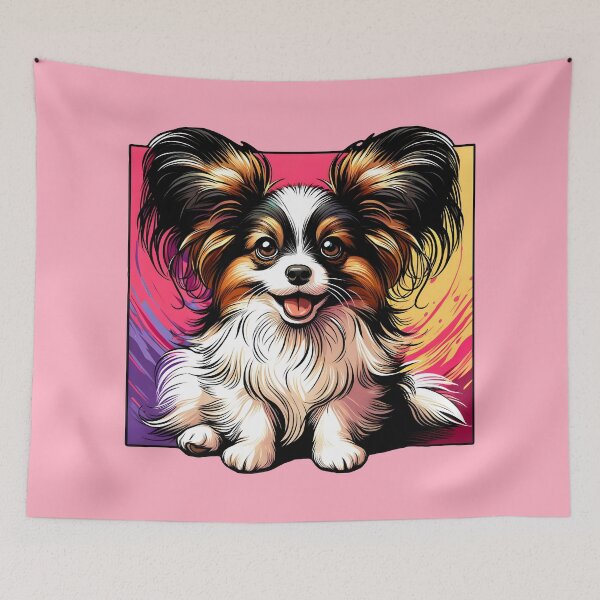 Item preview, Vibrant cute Papillon Dog Art | Colorful dog Illustration designed and sold by Unitepeople.