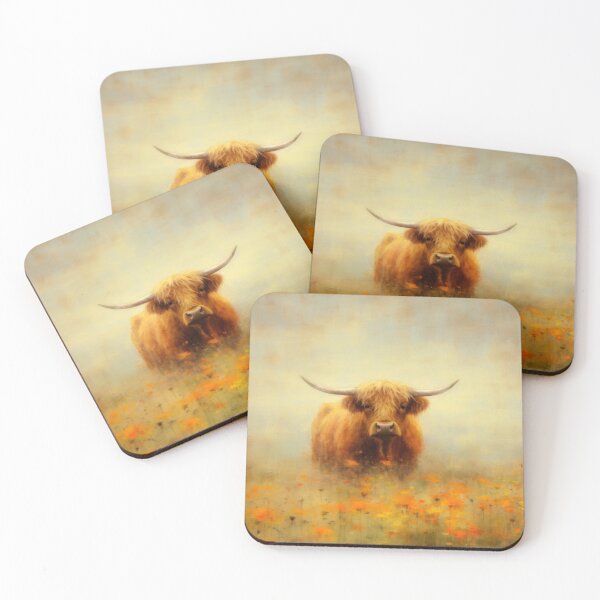 Item preview, Highland Cow in a Flower Meadow designed and sold by Peonysunday.