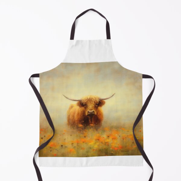 Item preview, Highland Cow in a Flower Meadow designed and sold by Peonysunday.