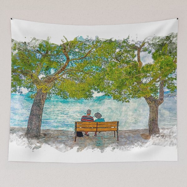 Item preview, Puerto Pollensa Mallorca Watercolour Effect designed and sold by GG WALL ART.