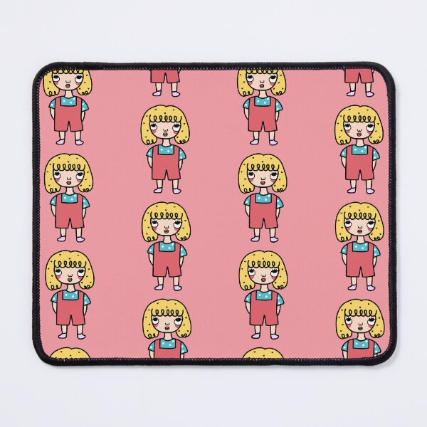 Item preview, Serious thoughtful blonde young beautiful girl wears overalls and green t shirt looking up. designed and sold by olivepine69.