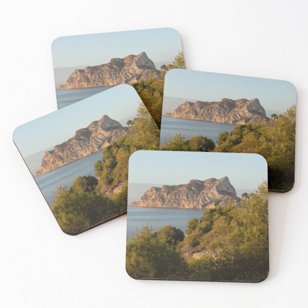 Item preview, Peñón de Ifach Natural Park and pine trees at sunrise designed and sold by Adriana Mueller.