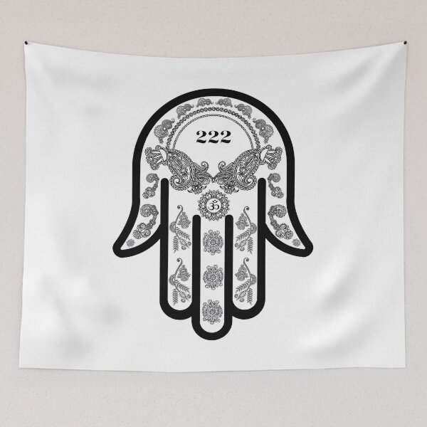 Item preview, 222 Angel Number Hamsa Hand designed and sold by hamsasoul.