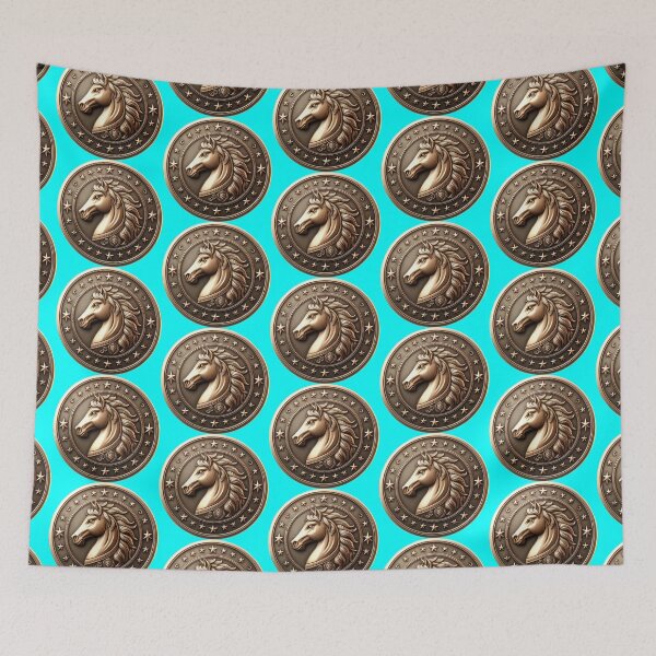 Item preview, HORSE SHIELD - #00FFFF designed and sold by Marlon Oseguera.