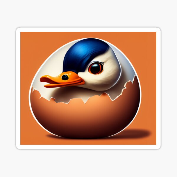 Item preview, Adorable Duckling: A Sweet Illustration Inside an Eggshell Digital Art designed and sold by WASABIgreen.